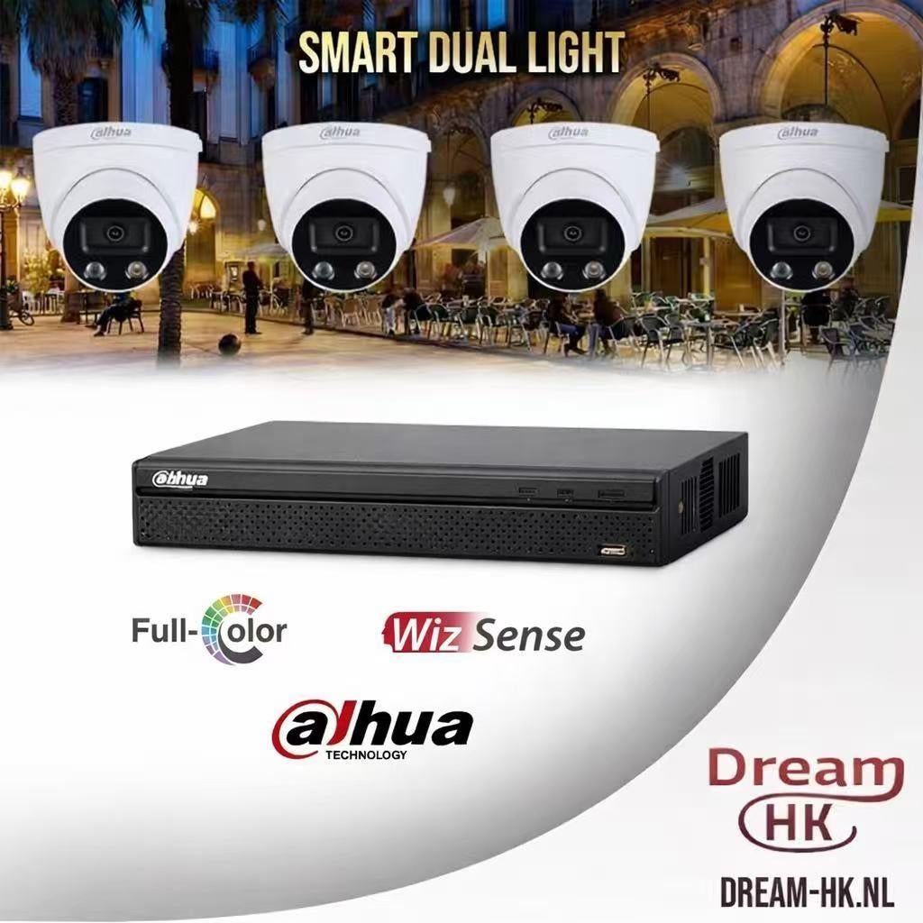 5MP Dahua WizSense Smart Dual Light Full Color 4CH IP PoE, Ophalen of Verzenden, Nieuw, Buitencamera