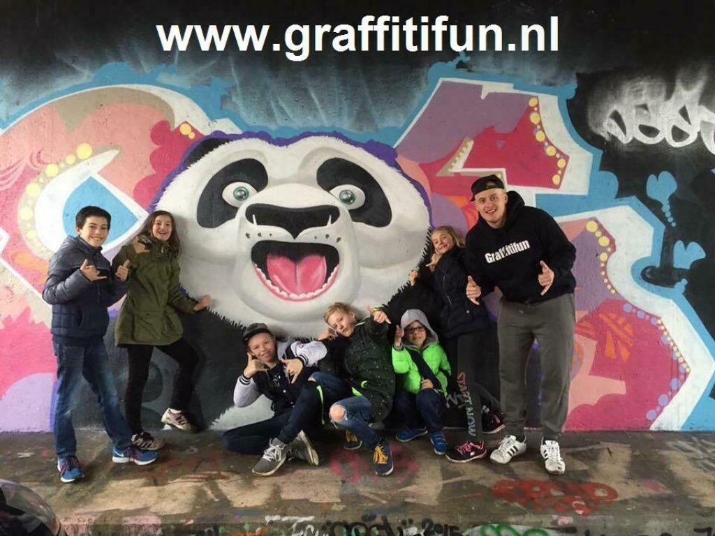 Graffiti kinderfeestje, graffiti workshop (TIP), Hobby of Vrije tijd