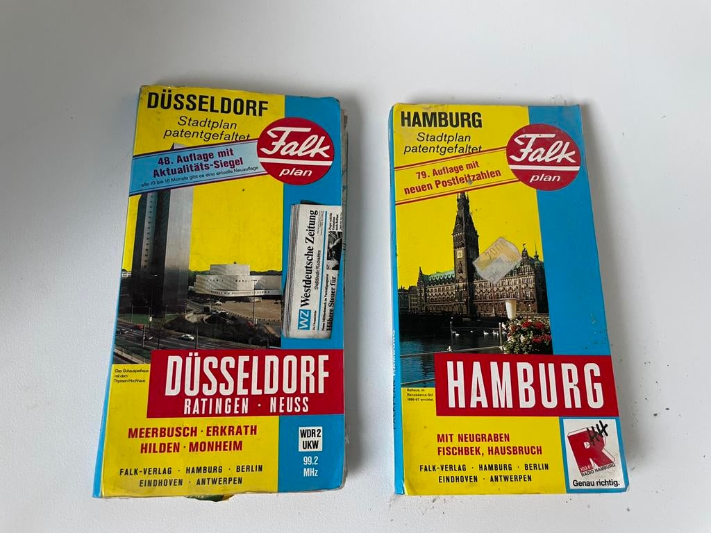 stadsplattegrond Falk Dusseldorf / Hamburg, kaart stadskaart, Gelezen, Ophalen of Verzenden, Landkaart, Duitsland