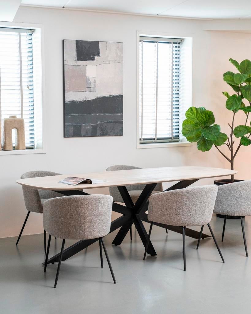 Vergadertafel / eetkamertafel Deens ovaal 200cm 240cm 300cm, Huis en Inrichting, Tafels | Eettafels, 100 tot 150 cm, VST Kantoormeubilair
