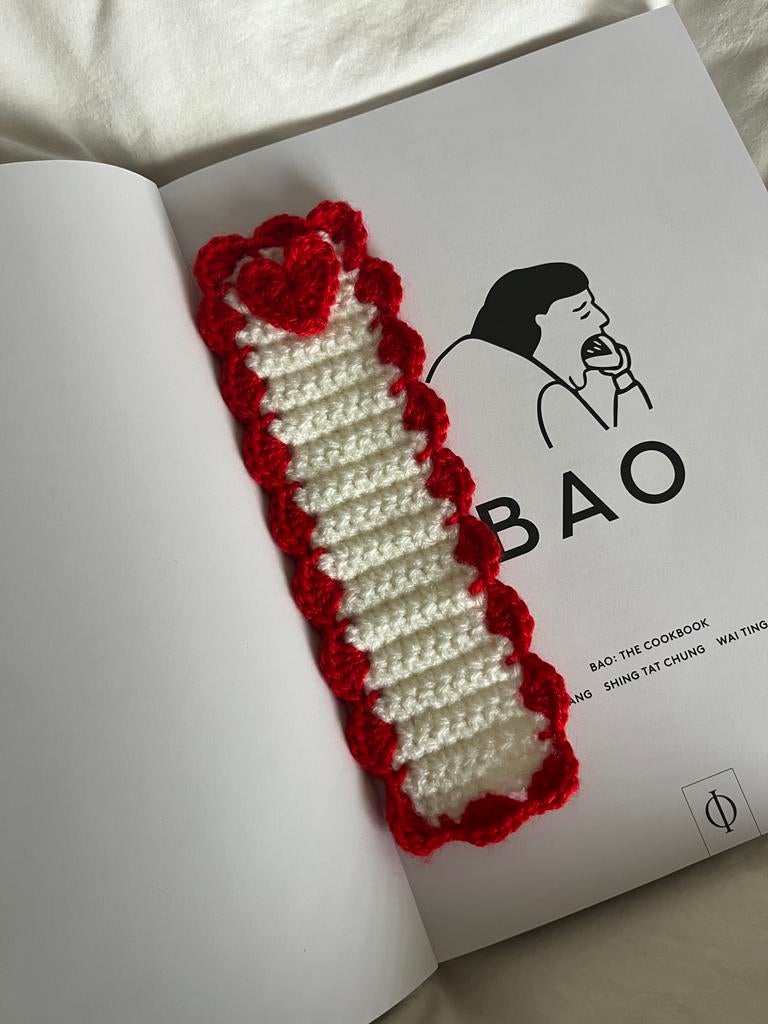 Handgemaakte Gehaakte Bladwijzer met Hart, Ophalen of Verzenden, Nieuw, Overige onderwerpen