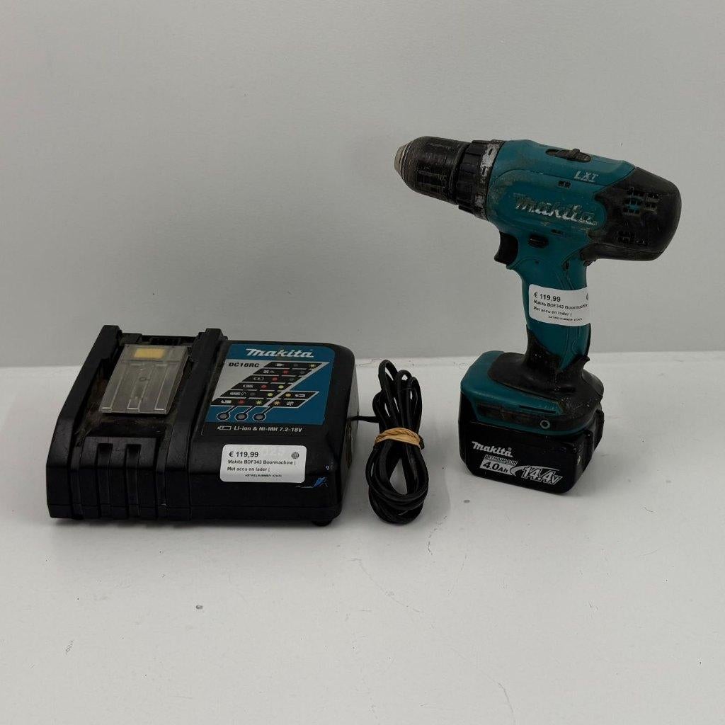 Makita BDF343 Boormachine | Met accu en lader |, Boormachine, Dordrecht@usedproducts.nl, Toulonselaan 72, Ophalen of Verzenden