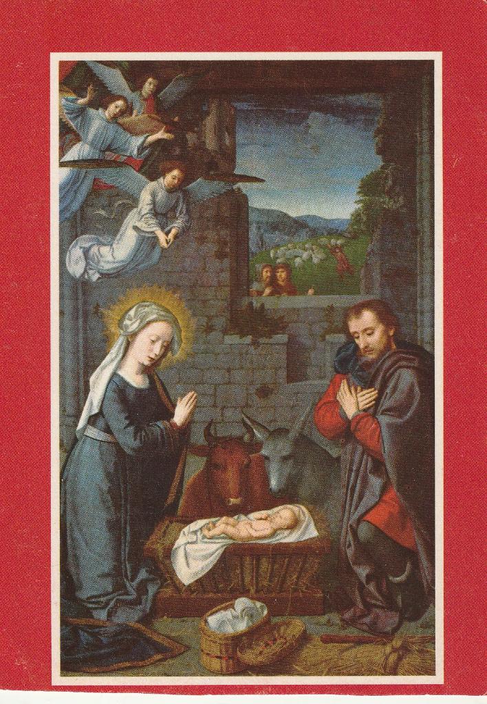 Mooie kaart van een Kerststal, Ophalen of Verzenden, 1980 tot heden, Ongelopen, Feest(dag)