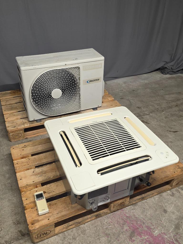 Toshiba plafond cassette airco warmtepomp inverter 3,5 kW, Koelen en Ontvochtigen, Verzenden, Timer, 3 snelheden of meer