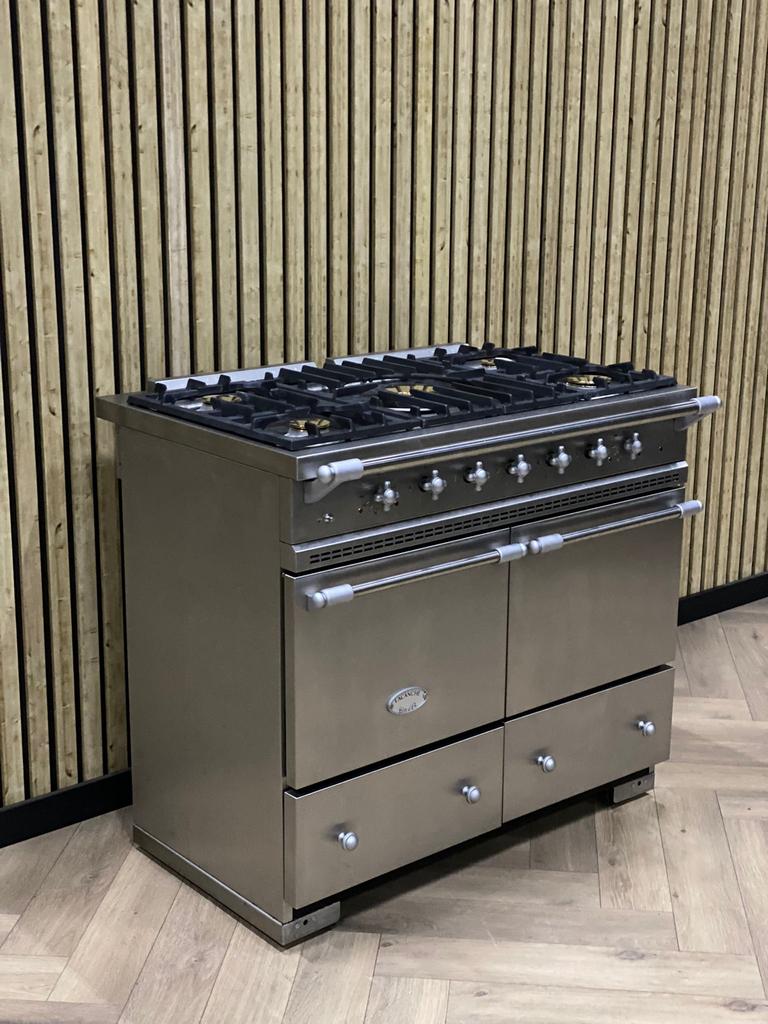Lacanche Inox 100cm Dubbele Oven + Hete Lucht in Nette Staat, Warmhoudplaat, 60 cm of meer, Ophalen of Verzenden, Zo goed als nieuw