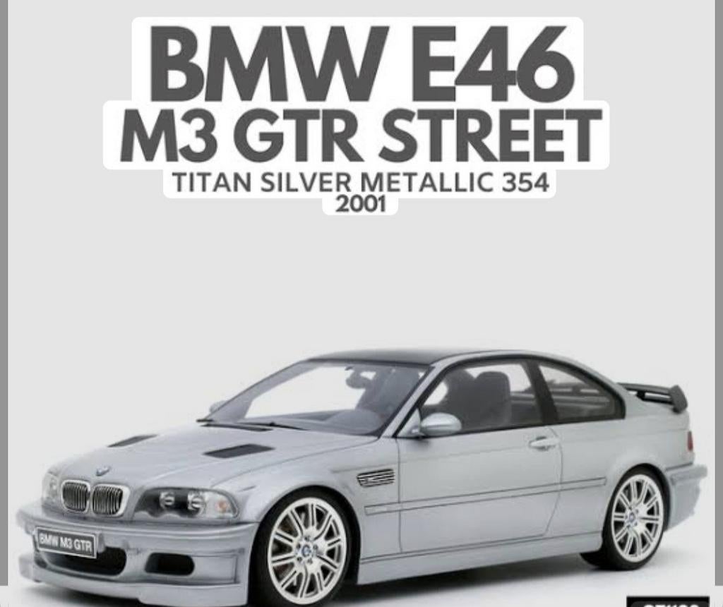 1:18 BMW M3 GTR (E46) 2001 Titan Silver metallic Ottomobile, Ophalen of Verzenden, Nieuw, Auto, OttOMobile