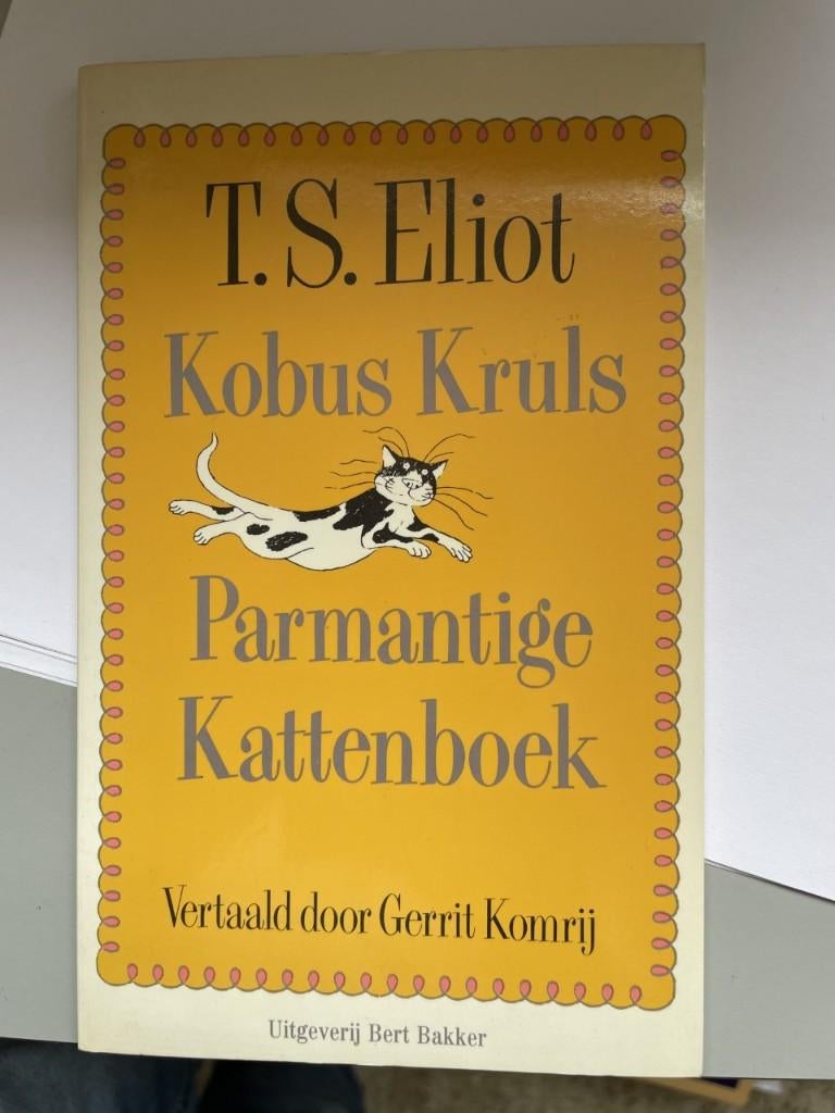 T.s. Eliot /Kobus kruls/parma kattenboek/vert Gerrit Komrij, Ophalen of Verzenden, Nieuw