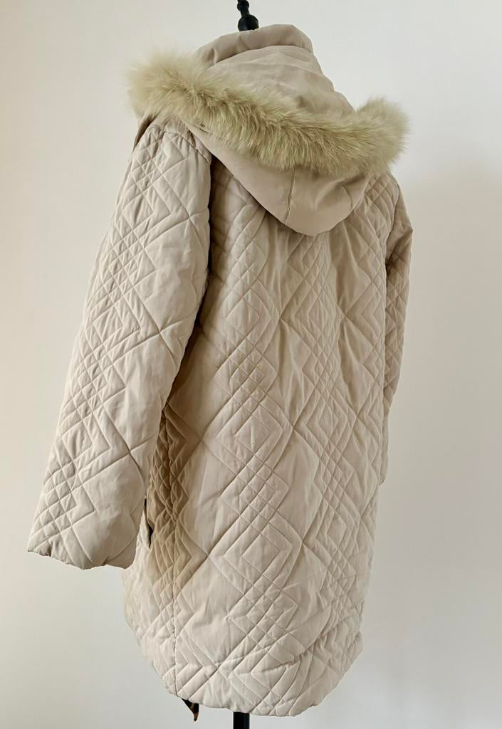 Vittori Verani M36 /38 twv 495,- parka met echte vos bont, Kleding | Dames, Jassen | Winter, Ophalen of Verzenden, Zo goed als nieuw