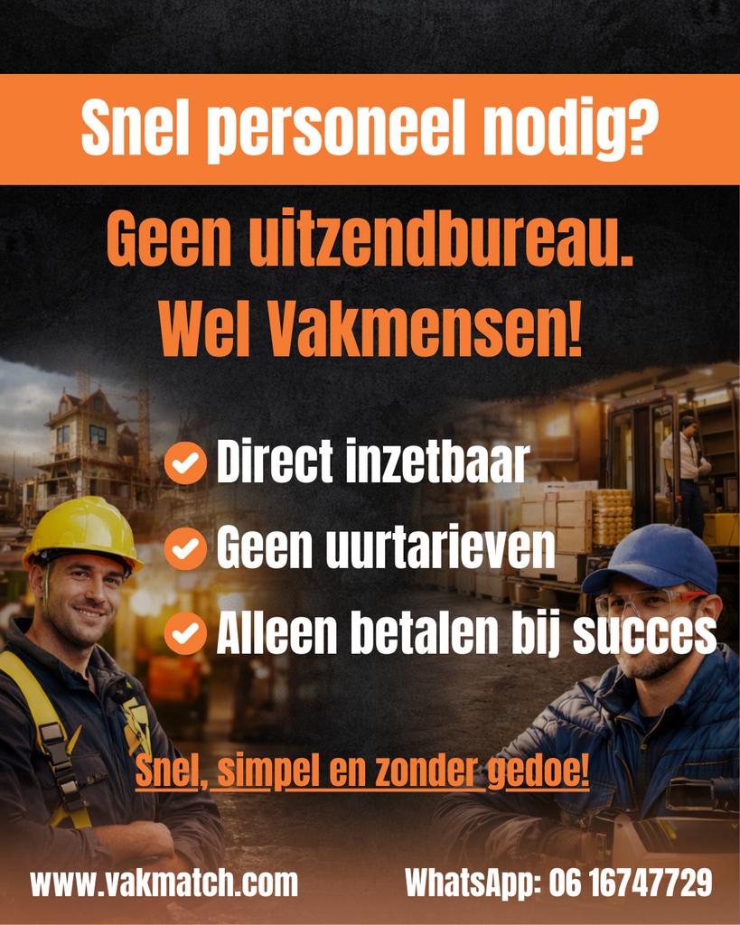 Snel personeel nodig? Géén uitzendbureau – wel vakmensen