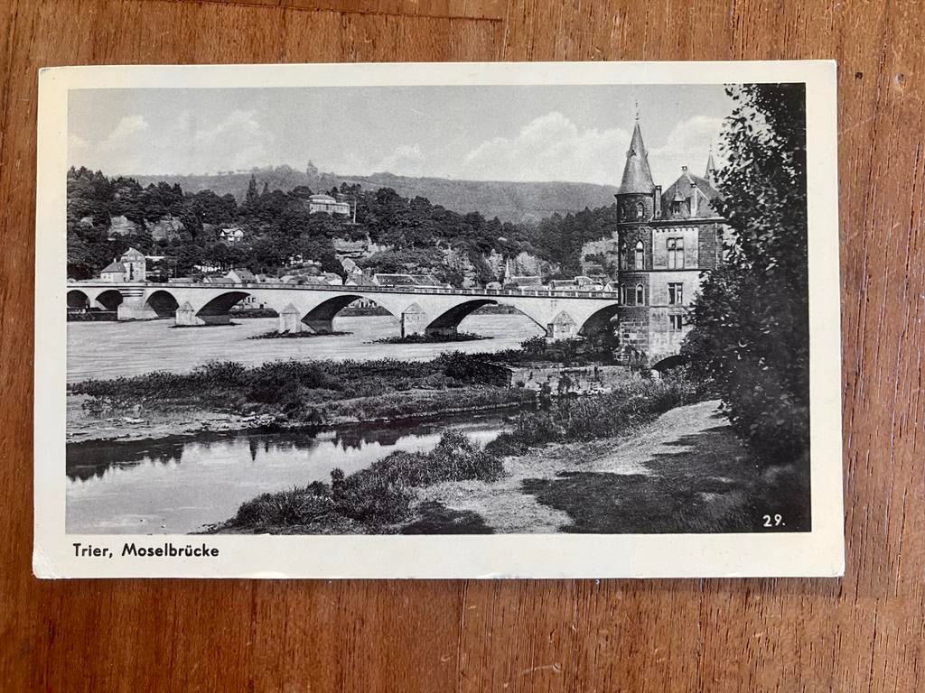 Trier, Moselbrücke - 1961, Ophalen of Verzenden, 1960 tot 1980, Gelopen, Duitsland