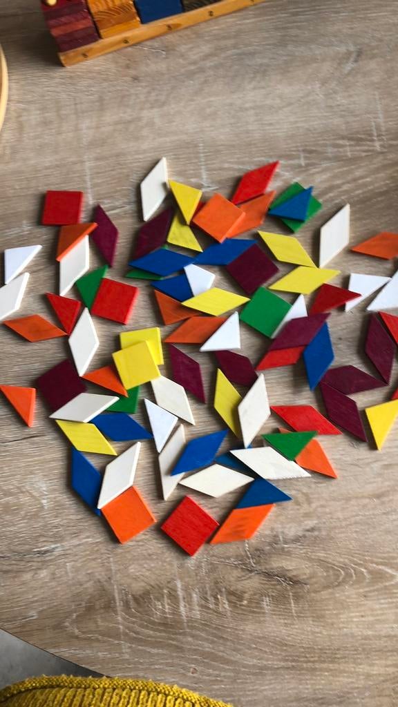 Houten mozaïek, 80 stukjes., Kinderen en Baby's, Speelgoed | Houten speelgoed, Ophalen, Gebruikt, Overige typen