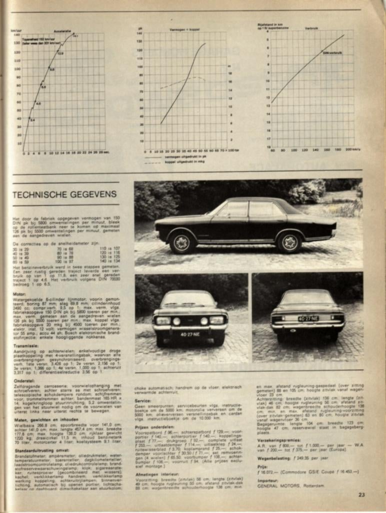 Autovisie test Opel Commodore GS/E Augustus 1970, Ophalen of Verzenden, Gelezen, Opel