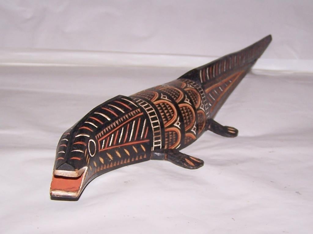 Prachtige handgesneden Afrikaanse houten hagedis/salamander., Ophalen of Verzenden