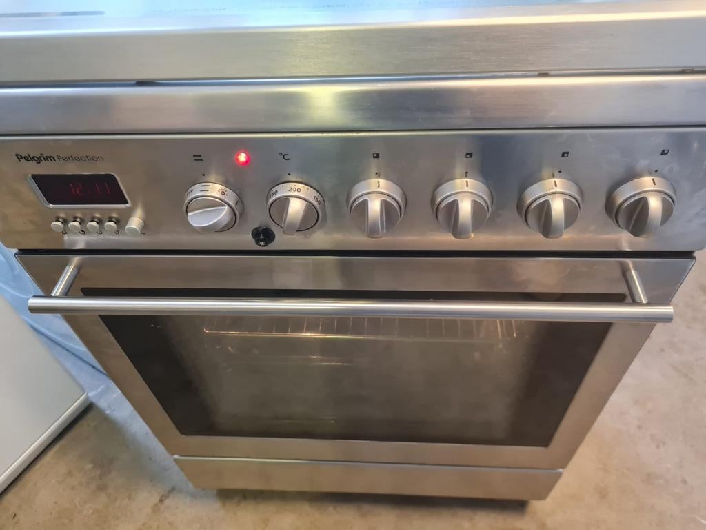 Pelgrim Gas/Elektrisch Fornuis 60cm - Defecte Aansterker, Witgoed en Apparatuur, Fornuizen, Gebruikt, Vrijstaand, Gas, 4 kookzones