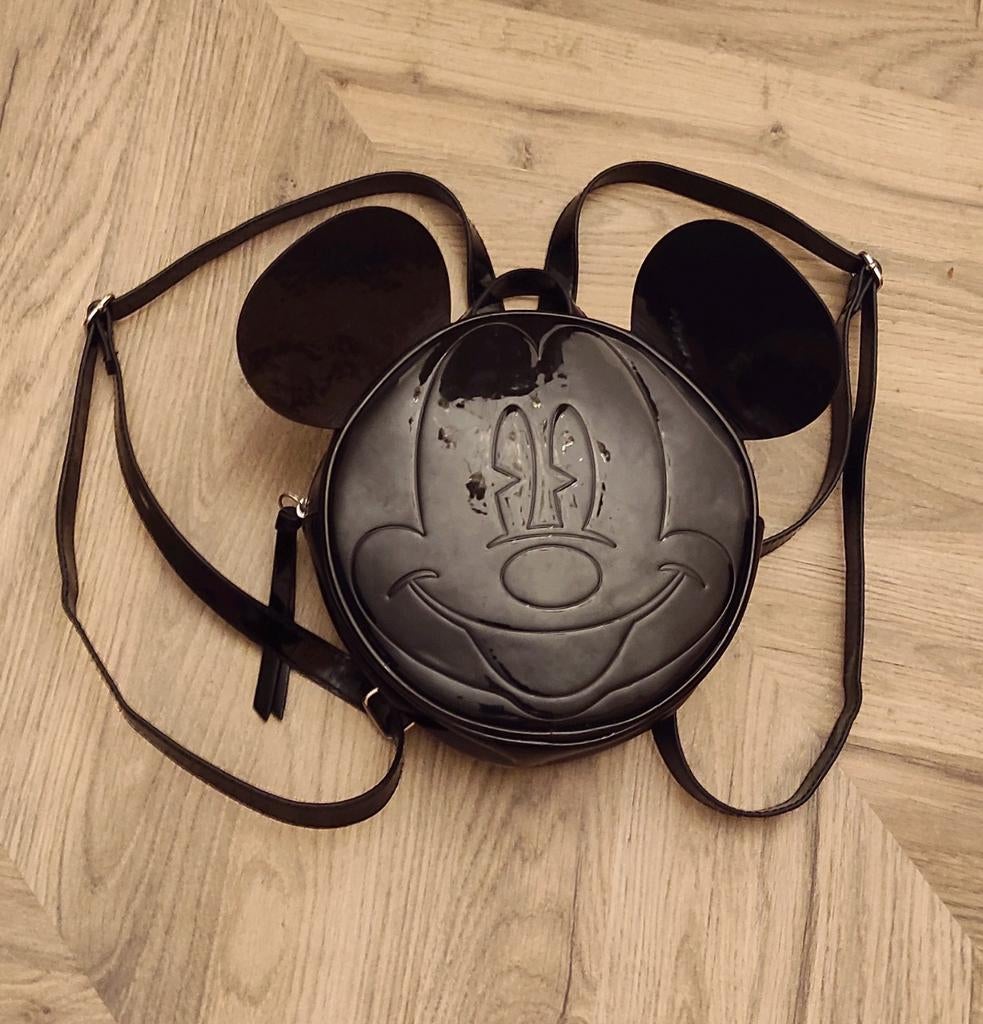 Nieuw! Rugtas Mickey Mouse zwart lak leer, Minder dan 30 cm, Disney of Dora, 25 tot 40 cm, Nieuw