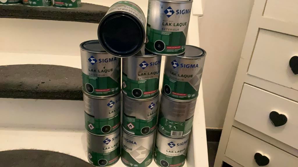 Sigma staalblauw 5011 hoogglans  11 x, Doe-het-zelf en Verbouw, Verf, Beits en Lak, Blauw, Nieuw, Ophalen of Verzenden, Verf