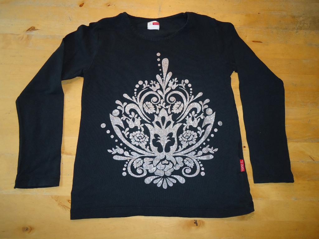 Heel mooie longsleeve zilver print Name It maat 128 (K103), Kinderen en Baby's, Kinderkleding | Maat 122, Meisje, Ophalen of Verzenden