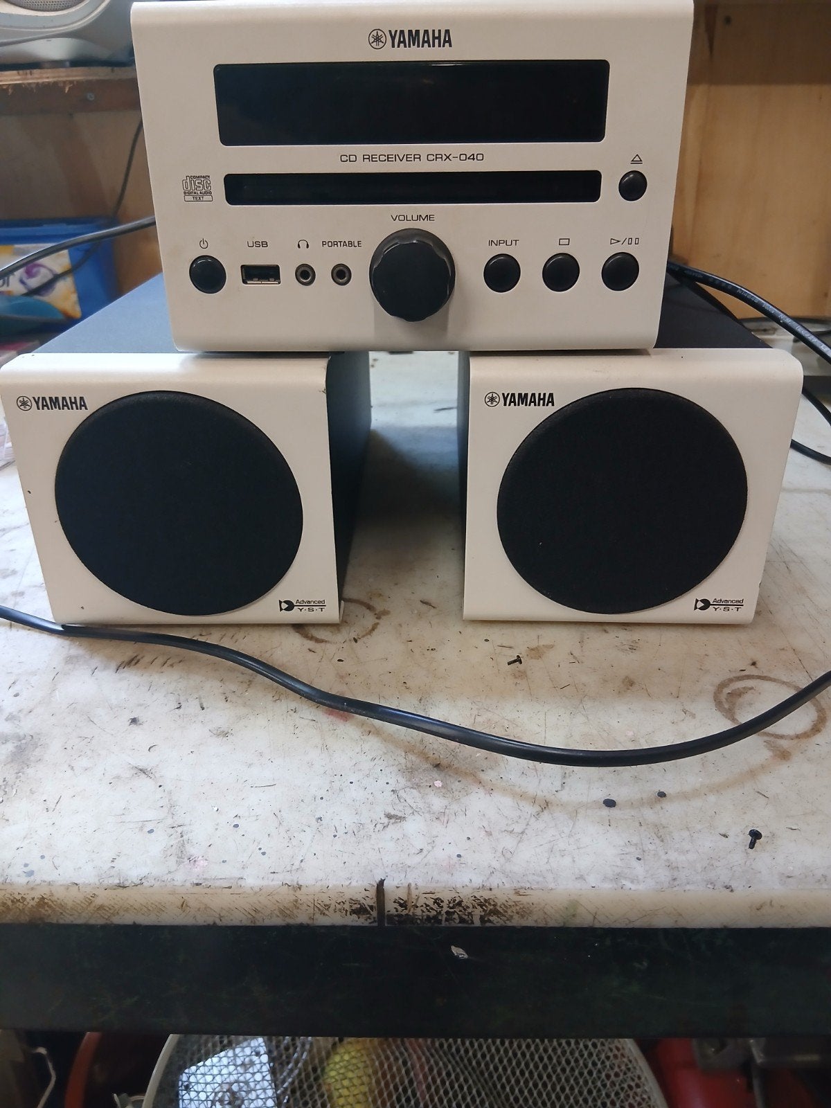Yamaha DRX-D40 CD Receiver met NS-BP80 Speakers, Ophalen of Verzenden, Gebruikt, Cd-speler, Microset