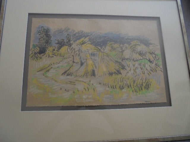 De Ploeg - Jan Altink - tekening van Hooioppers., Ophalen, Tekening, Potloodtekening