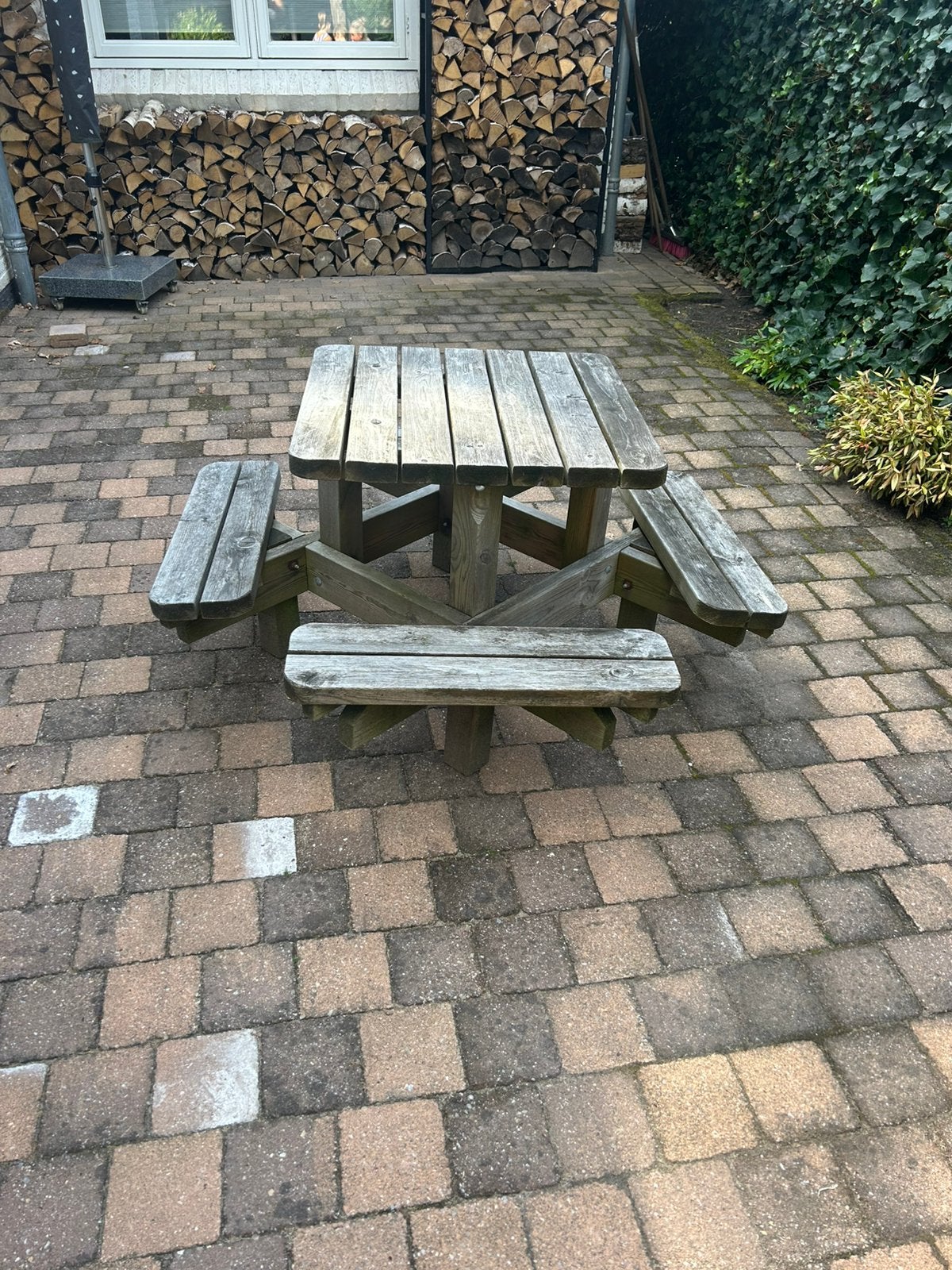 Gratis af te halen kinder picknicktafel, Tuin en Terras, Picknicktafels, Gebruikt, Rechthoekig, Hout, Ophalen