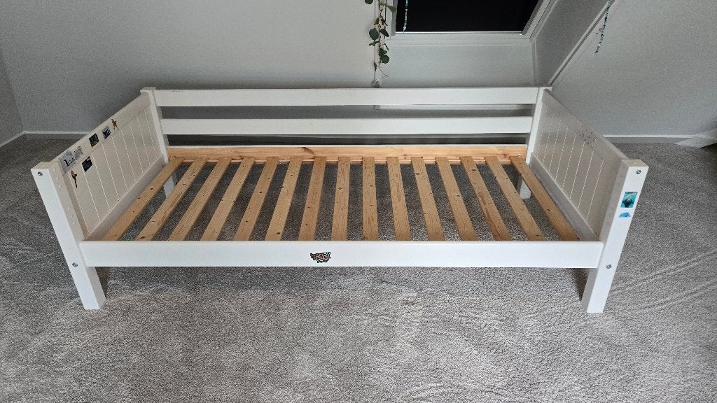 Gratis bed voor 90x200 matras - eventueel inclusief matras, Ophalen, Eenpersoons, Hout, 100 cm