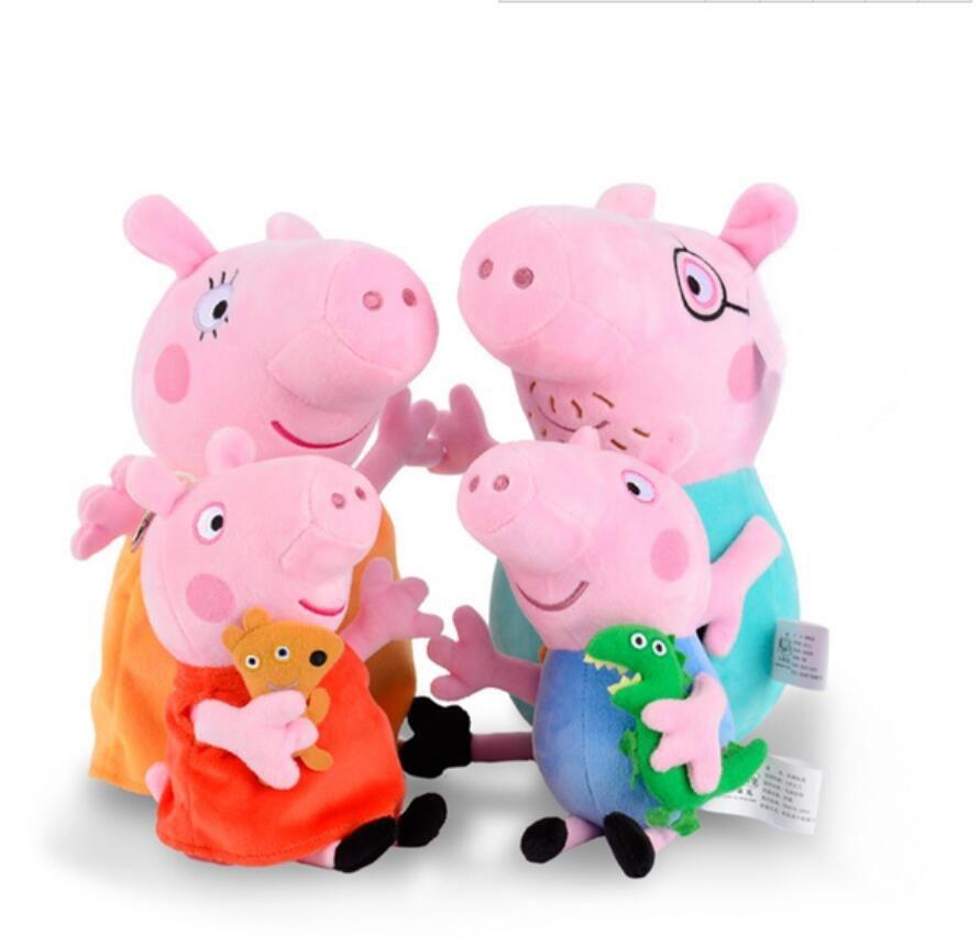 Peppa Big / Pig familie knuffels Peppa, George, Papa en mama, Ophalen of Verzenden, Zo goed als nieuw, Overige typen