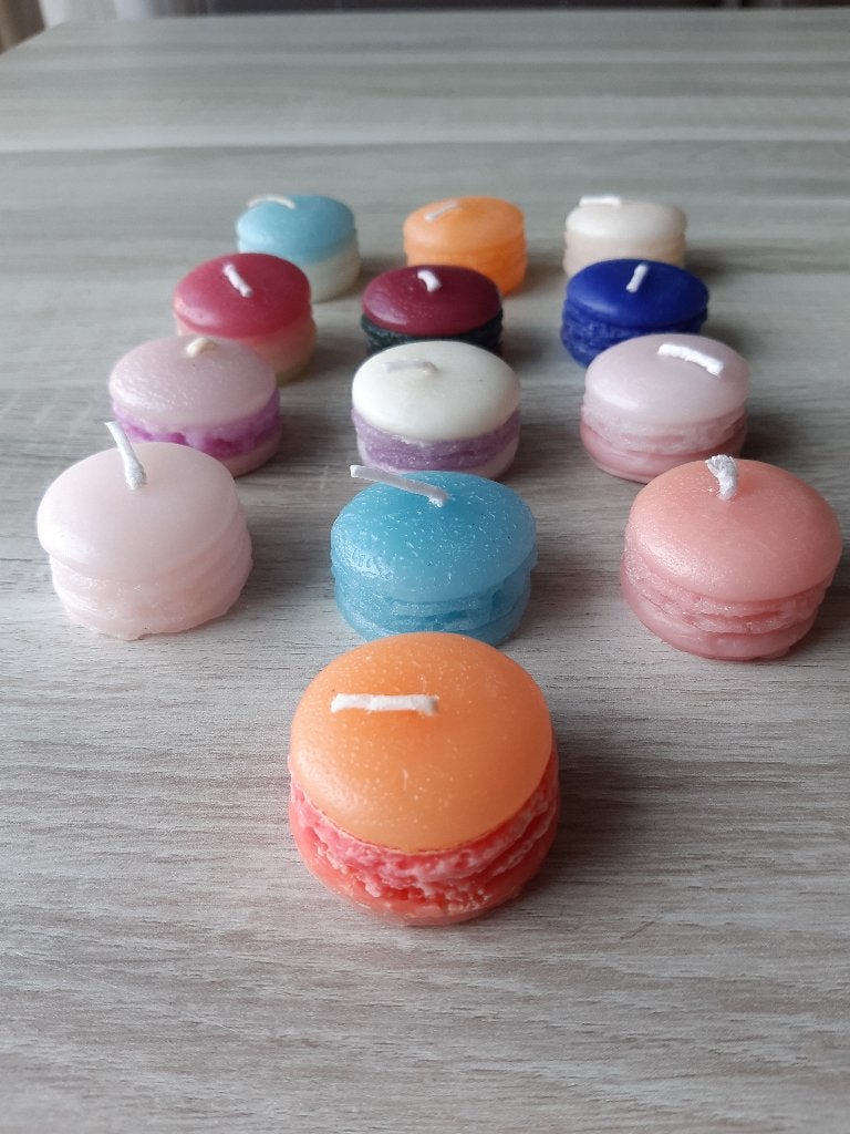 Handgemaakte kaars macaron, Meerkleurig, Ophalen of Verzenden, Kaars, Was