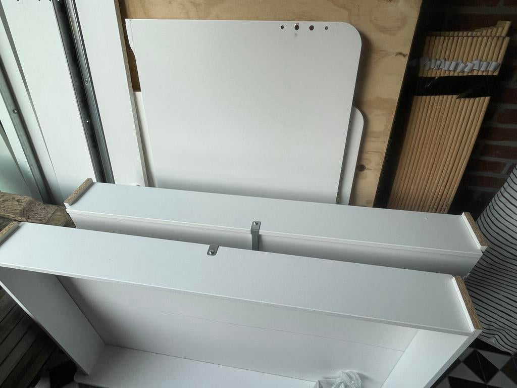 Bed met logeerbed-lade en opbergruimte ‘slakt’ ikea, Huis en Inrichting, Ophalen, 90 cm, Eenpersoons, Wit