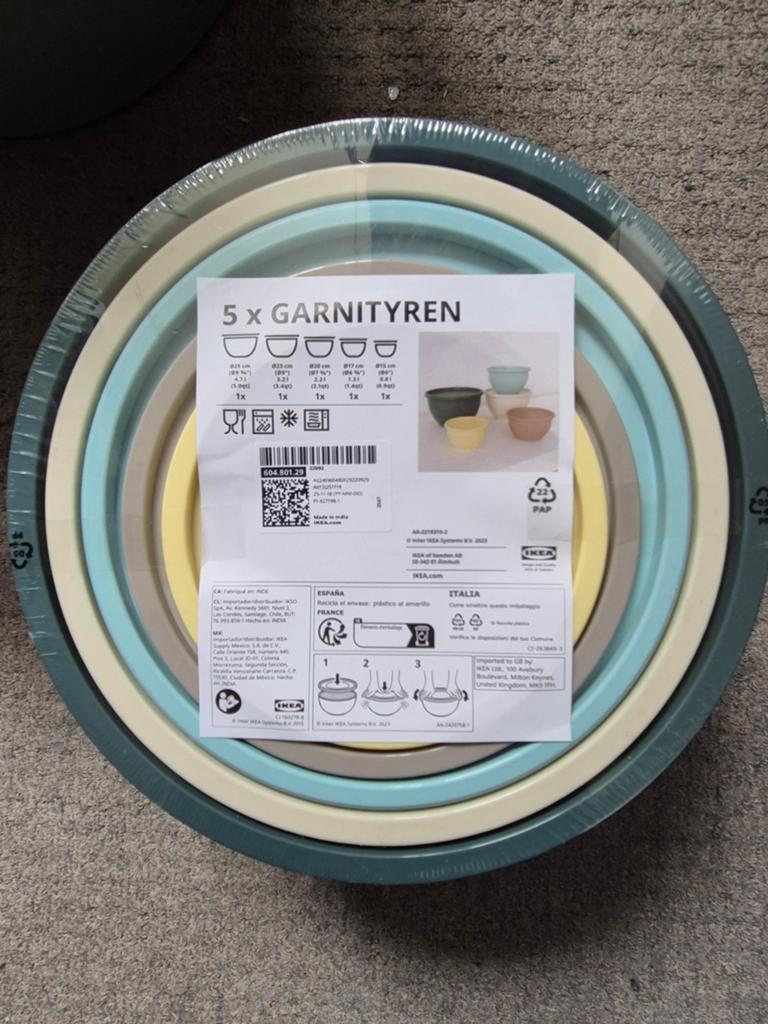 IKEA GARNITYREN 5 mengkommen - NIEUW - nog in verpakking, Ophalen, Overige typen, IKEA, Kunststof