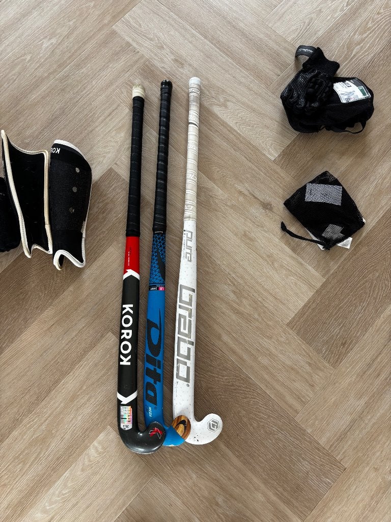 Complete hockeysticks set (3) - Brabo, Dita (zaal) en Korok, Sport en Fitness, Hockey, Ophalen, Gebruikt, Stick