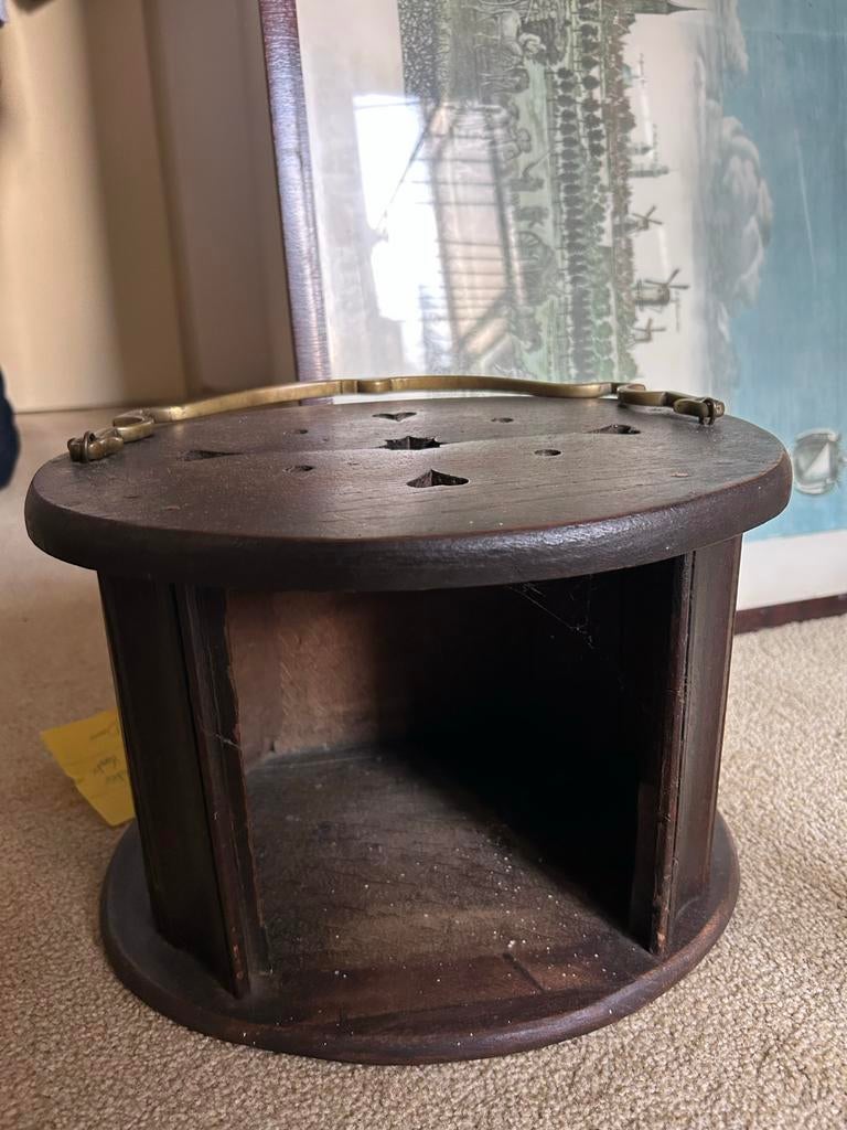 Houten stoof met messing handvat, Ophalen of Verzenden