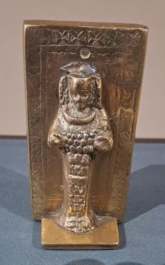 Koperen Egyptisch beeldje. Farao. Gedetailleerd, Minder dan 20 cm, Ophalen of Verzenden, Beeld, Metaal