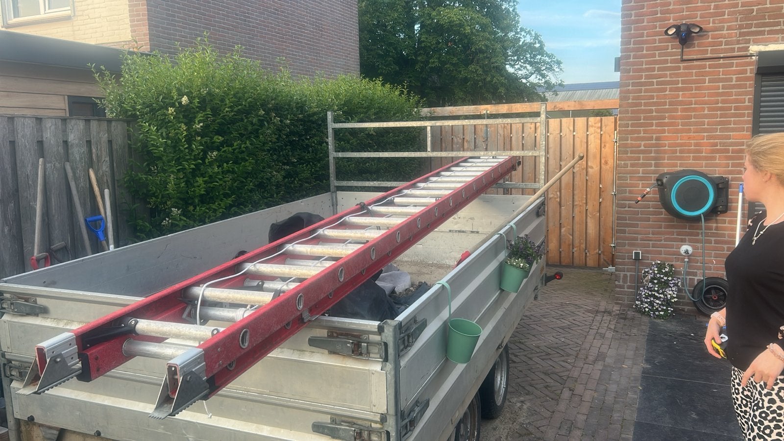 Stevige ladder, 9.5 meter lang, Ophalen, Gebruikt, Ladder, 4 meter of meer