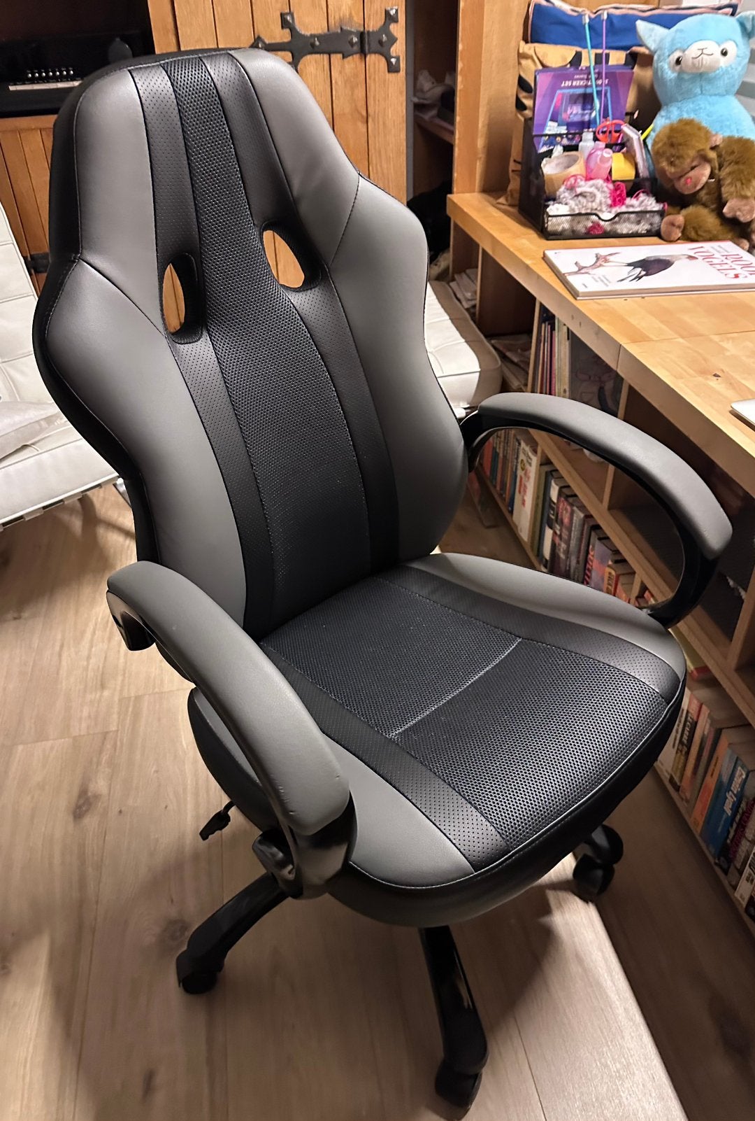Bureaustoelen gaming chair, Ophalen of Verzenden, Zo goed als nieuw, Grijs, Gaming bureaustoel