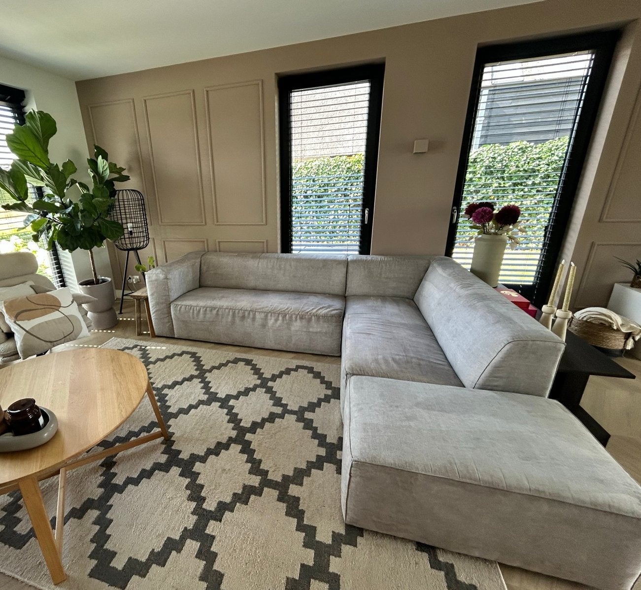 Hoekbank Lazy VT Wonen incl. hocker - Zeer nette staat, Ophalen, 250 tot 300 cm, Hoekbank, 75 tot 100 cm