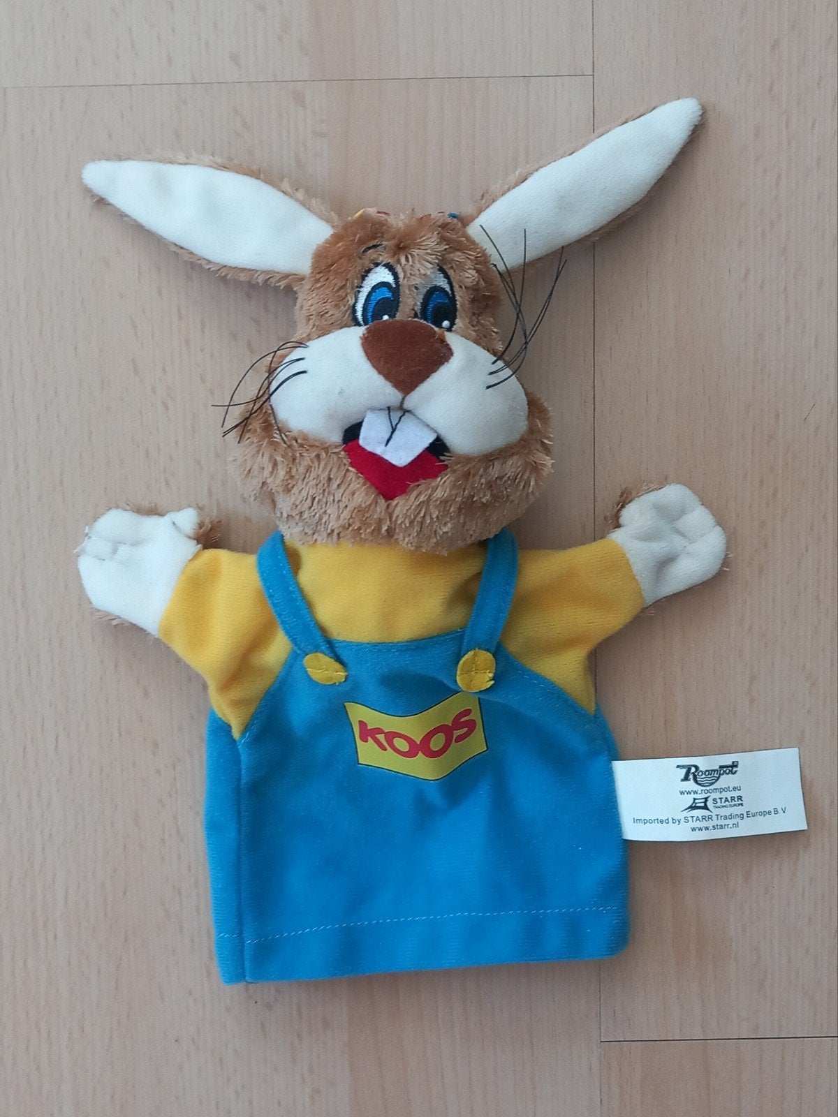 Handpop poppenkastpop pop Koos Konijn Roompot, Kinderen en Baby's, Speelgoed | Knuffels en Pluche, Ophalen, Overige karakters