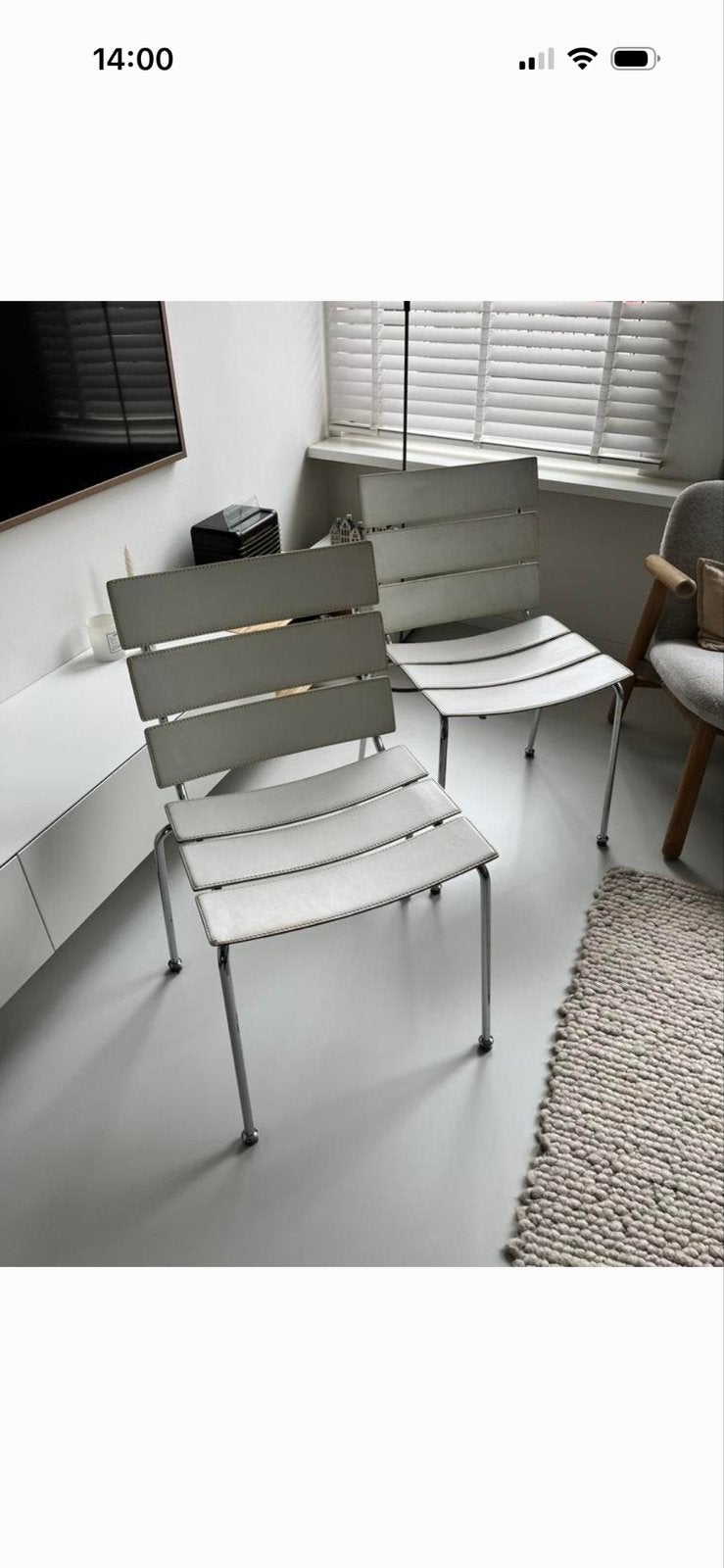 Giancarlo Vegni for Fasem. Dating from 1980's - 1990's. Ç, Gebruikt, Twee, Wit, Leer