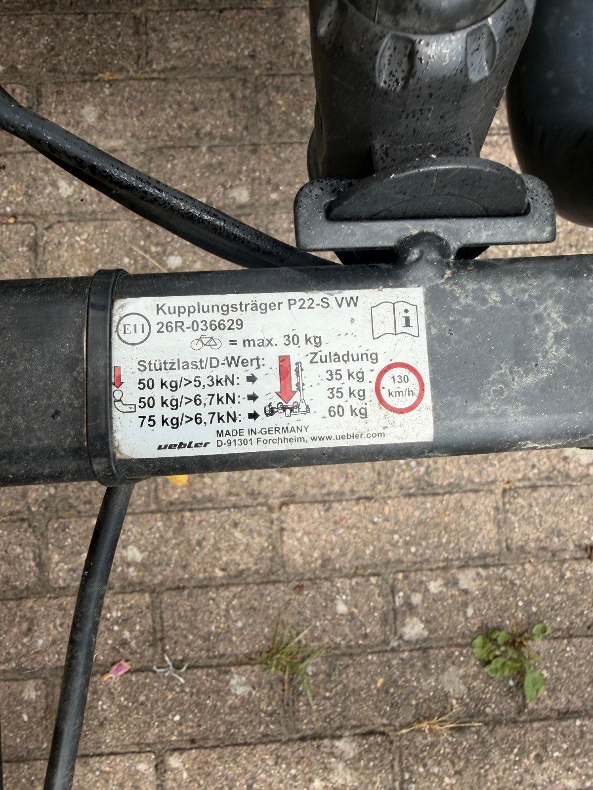 Uebler P22-S VW Trekhaakdrager voor 2 fietsen, Ophalen, Gebruikt, 2 fietsen, Trekhaakdrager