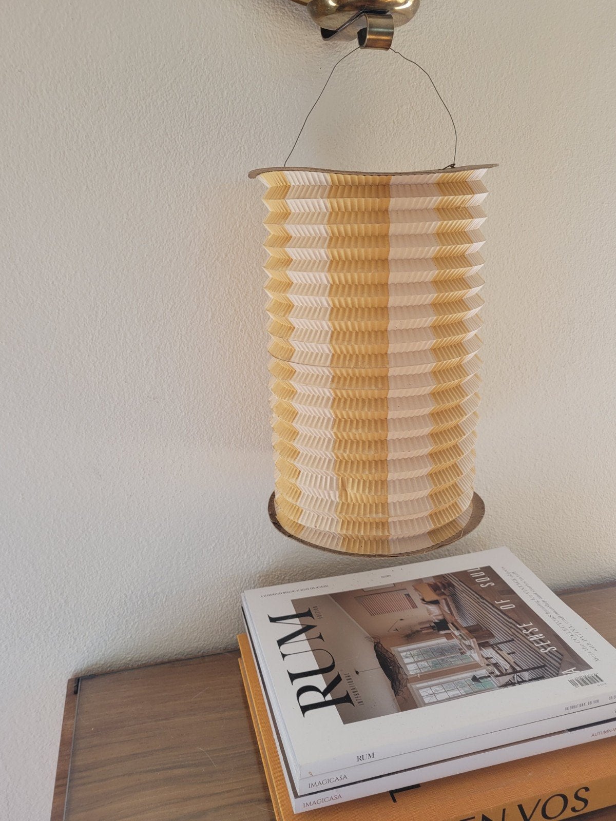 Antieke franse lantaarn lampion papier jaren 40, Ophalen