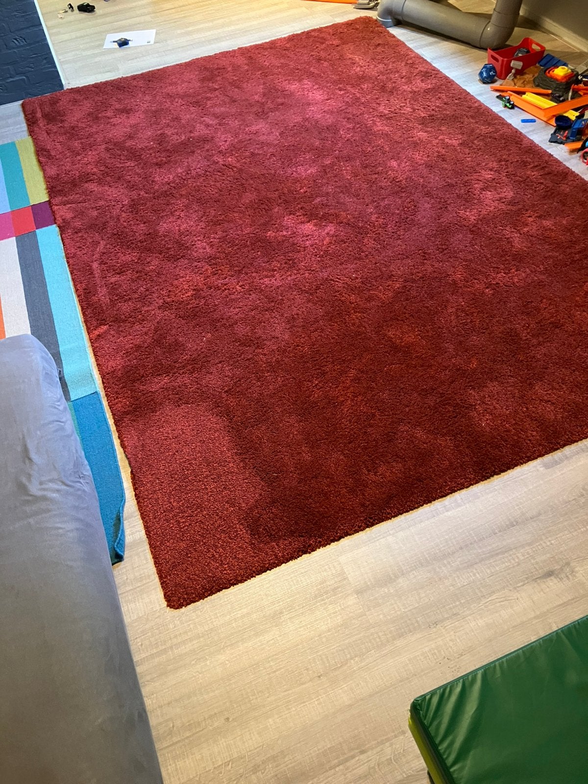 Tapijt bordeaux rood hoogpolig 300x200, Ophalen, Gebruikt, 150 tot 200 cm, 200 cm of meer