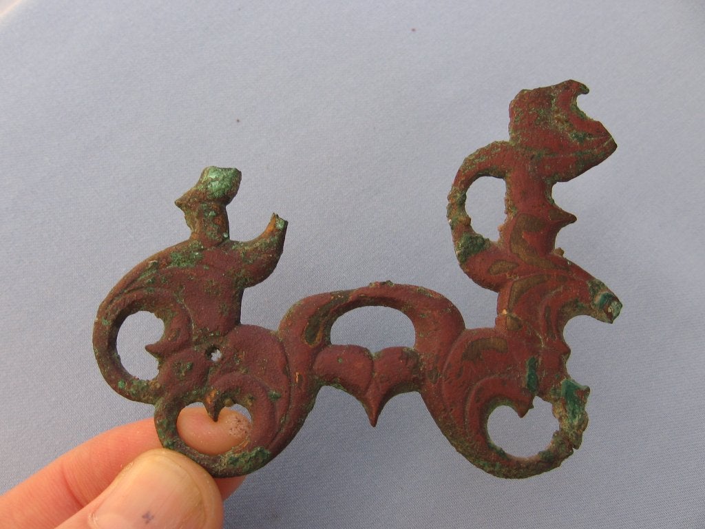 Middeleeuwse bronzen voorstelling - 9e - 12e eeuw, Ophalen of Verzenden, Brons