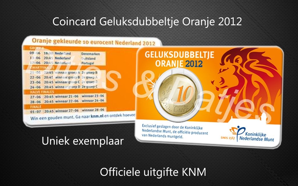 Coincard Geluksdubbeltje 10 cent 2012 KNM, Postzegels en Munten, Munten | Nederland, Ophalen of Verzenden, Koningin Beatrix, 10 cent