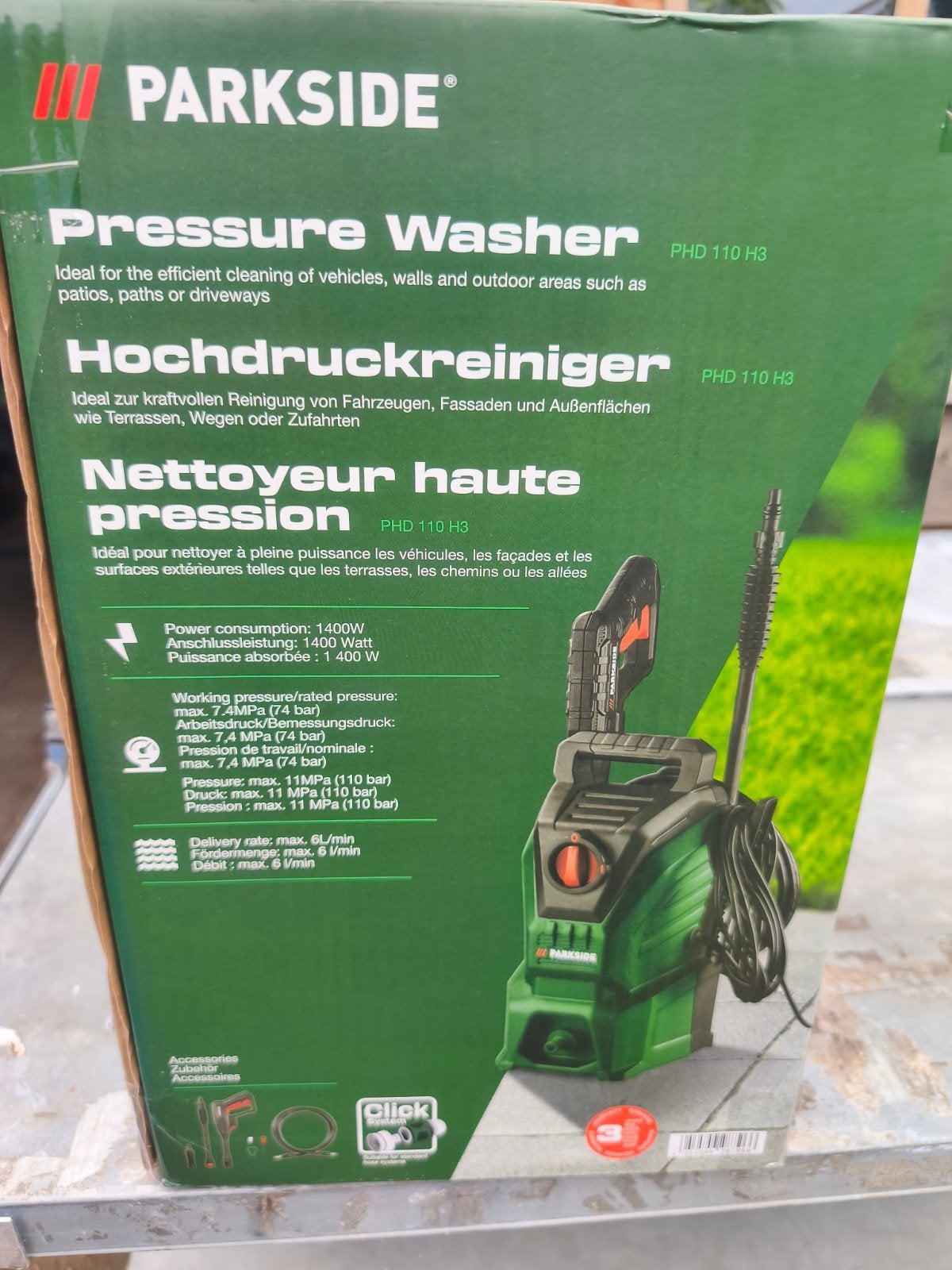 Parkside Hogedrukreiniger PHD 110 H3 - 1400W, Ophalen of Verzenden, Nieuw, Elektrisch, Parkside