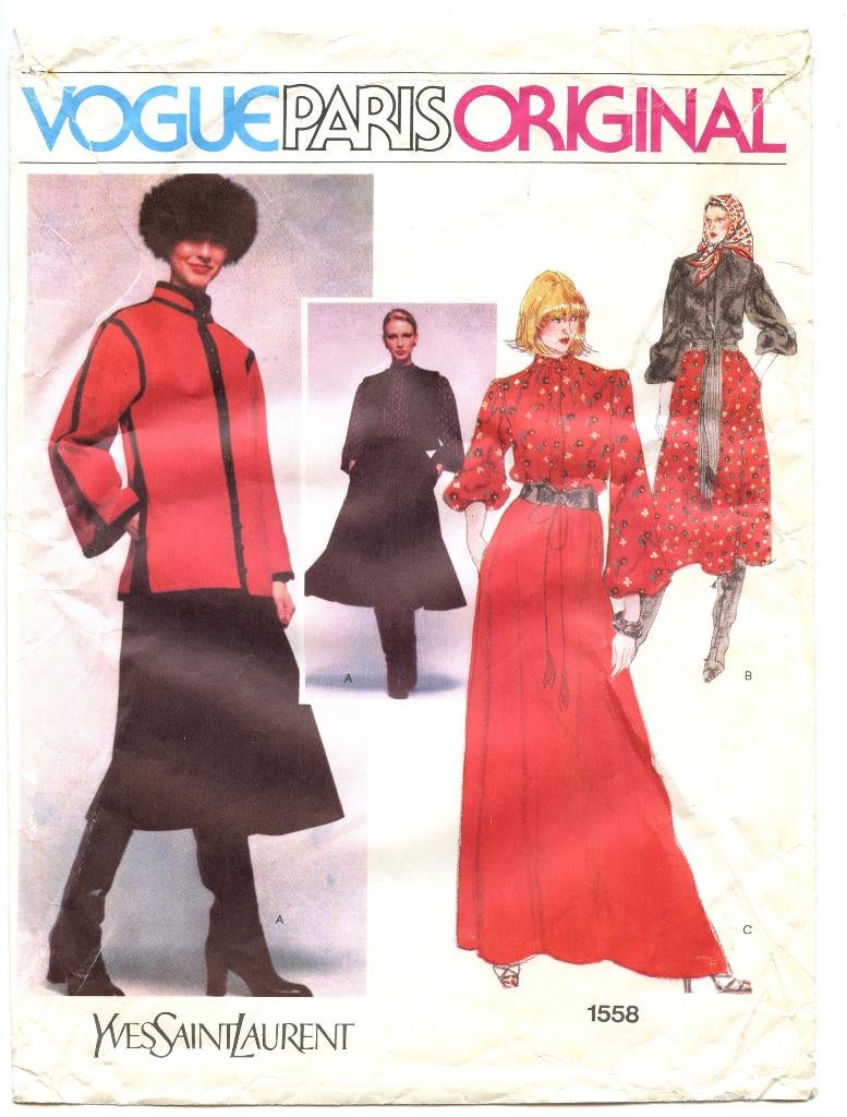 Vogue Paris patroon 1558 - Yves Saint Laurent -maat 16, Verzenden, Gebruikt, Vrouw, Overige merken