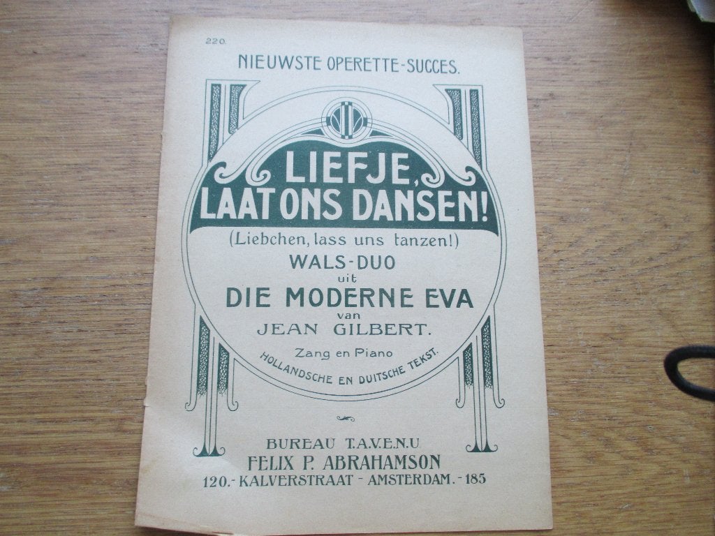 LIEFJE, LAAT ONS DANSEN -JEAN GILBERT, Muziek en Instrumenten, Bladmuziek, Gebruikt, Ophalen of Verzenden, Artiest of Componist
