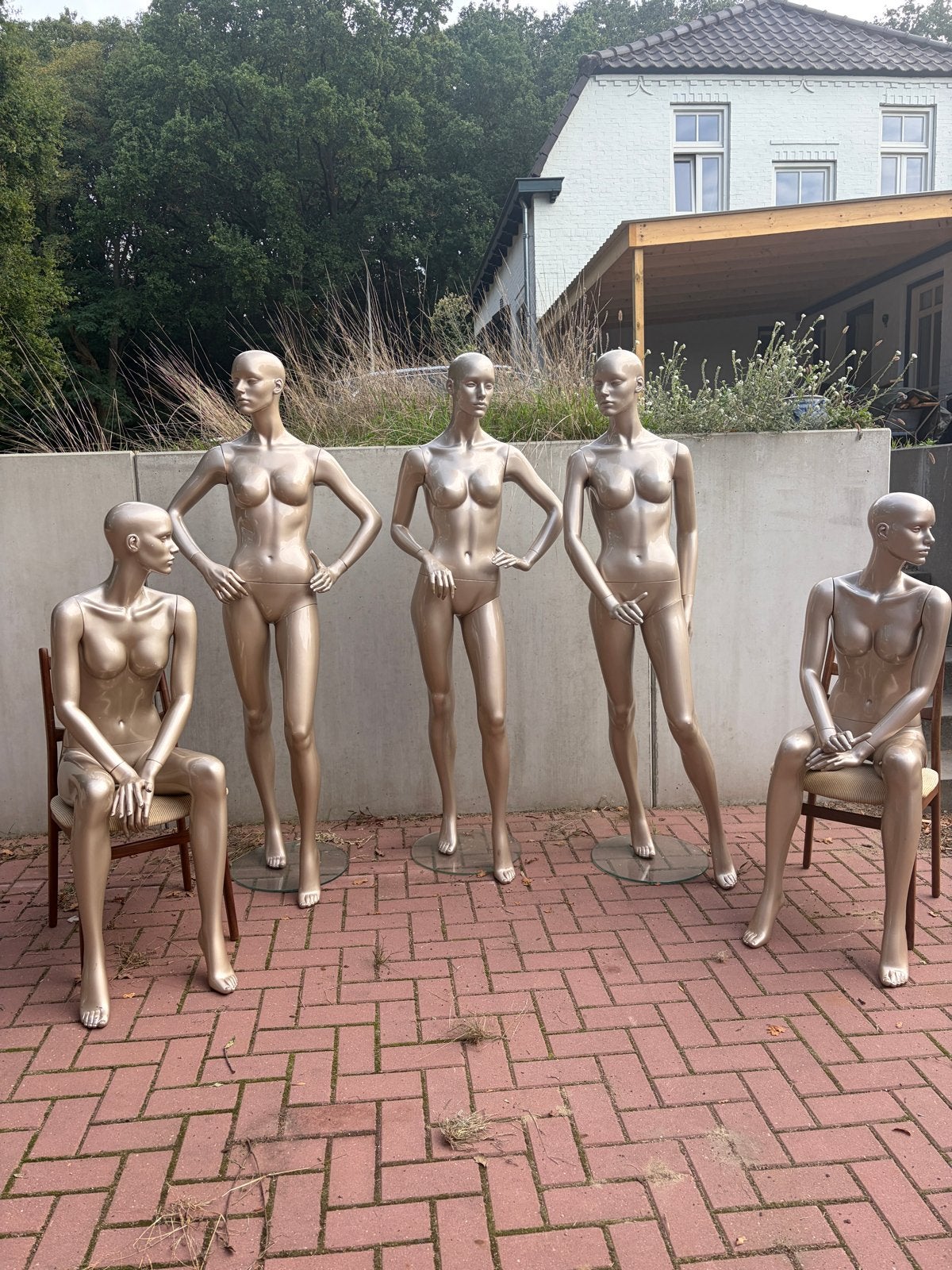 5x champagne koeurige Etalagepoppen - Vrouwelijke Mannequins, Ophalen, Geen idee, Geen idee, Geen idee