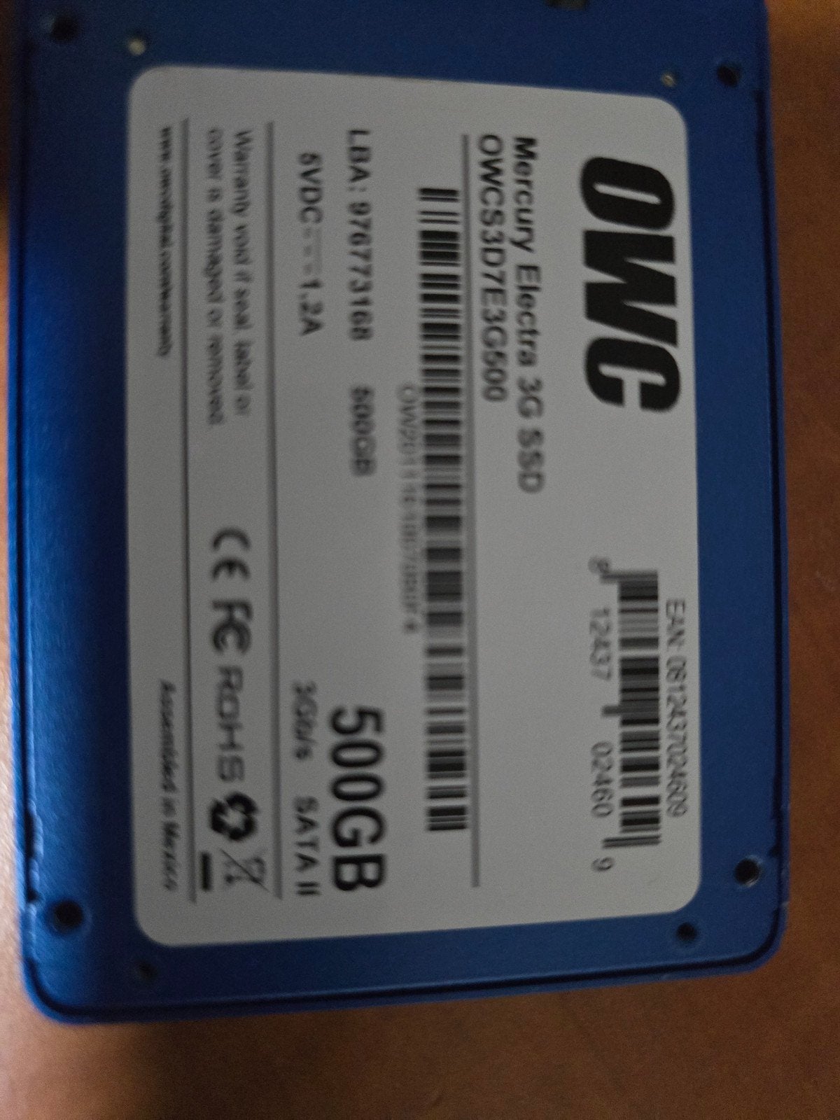 OWC Mercury Electra 3G SSD 500GB SATA II, Intern, Server, OWC, Ophalen of Verzenden