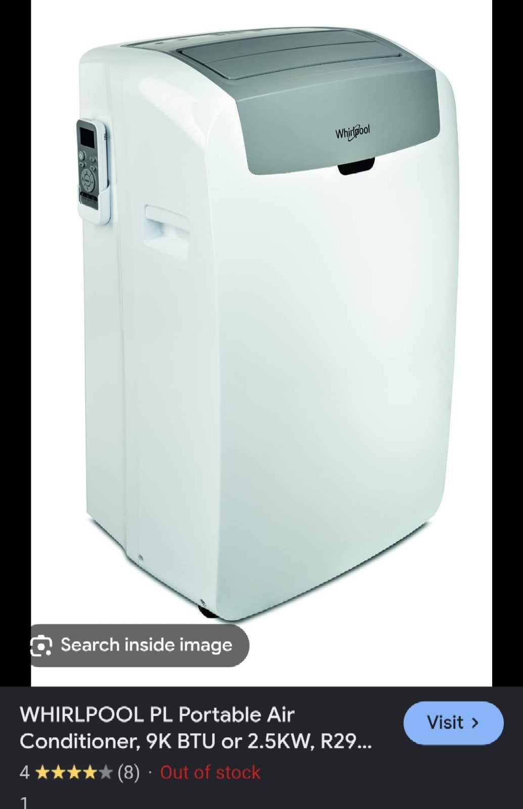 Whirlpool Mobiele Airco Unit PACW212HP koel en en Verwarmen, Ophalen, Minder dan 60 m³, Timer, 3 snelheden of meer