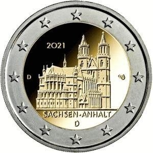 2 Euro Duitsland 2021 - Sachsen Anhalt - UNC, Postzegels en Munten, Verzenden, Duitsland, 2 euro, Losse munt