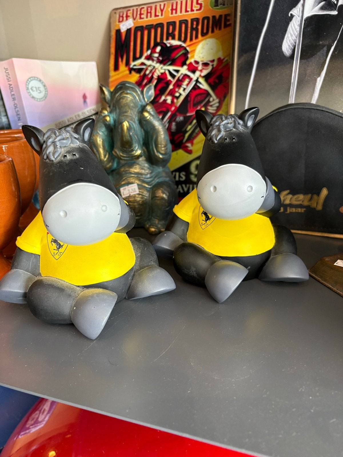 Set van 2 Ferrari Paardjes - Decoratieve Beeldjes, Ophalen of Verzenden, Zo goed als nieuw, Auto's